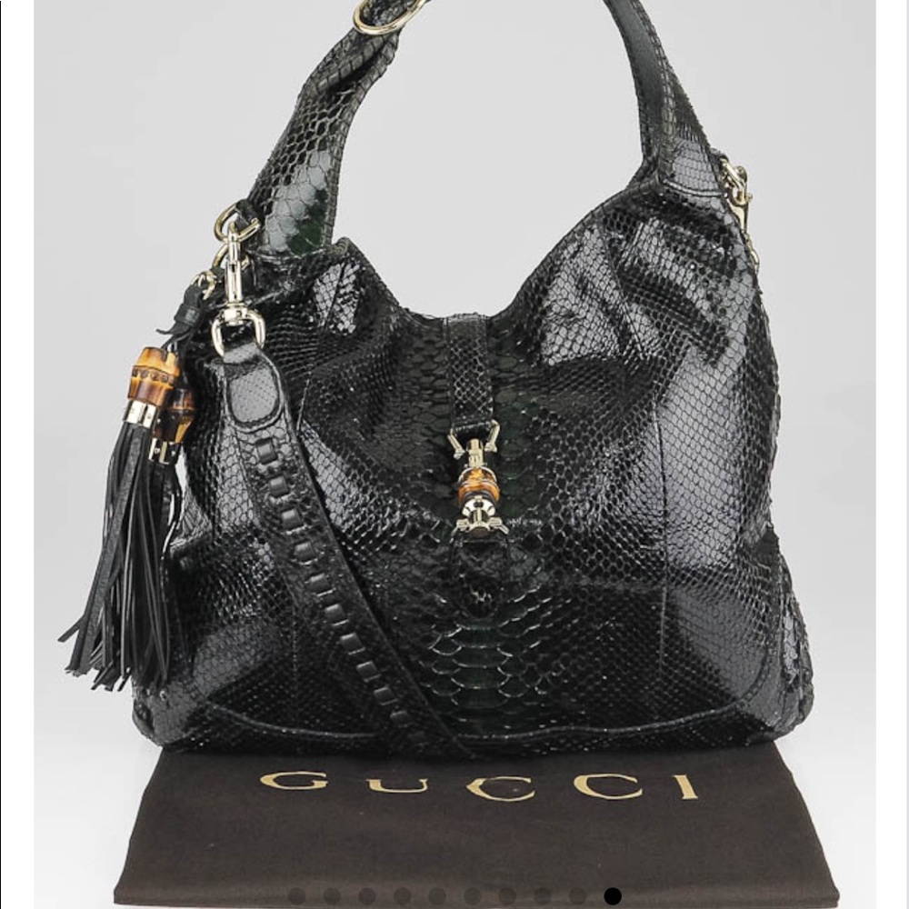 Gucci Limited Edition Jackie Bag Large Dark Green Python